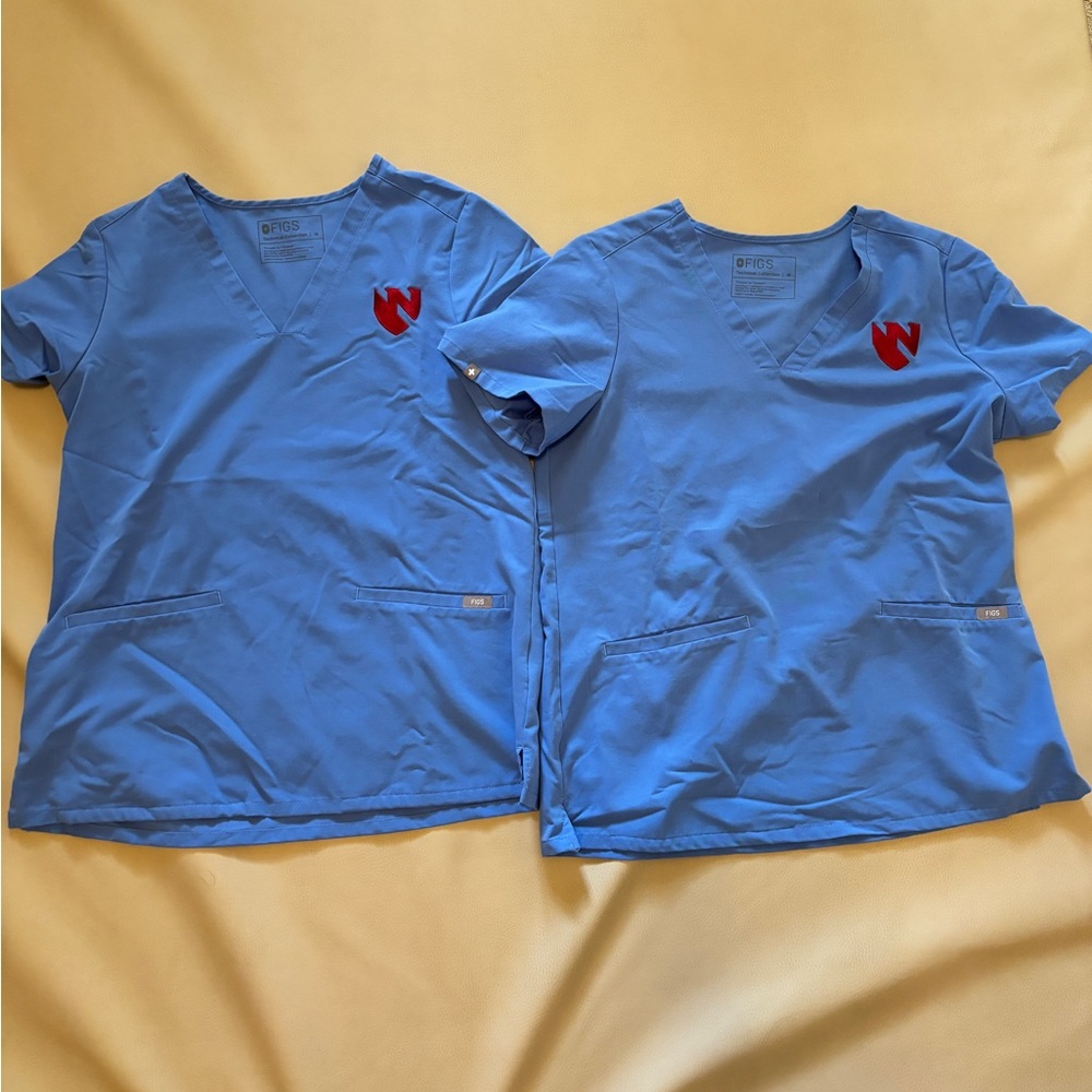 Figs Ceil Blue Casma Scrub Tops